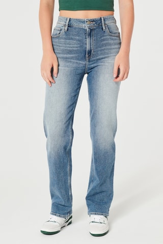 Jean dad taille haute - Bleu clair
