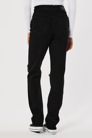 Jean straight taille haute - Noir