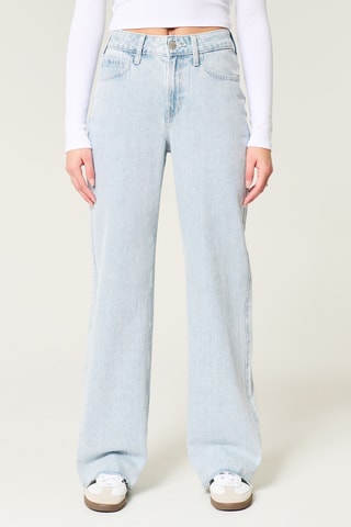 Jean baggy taille haute - Ciel