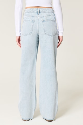 Jean baggy taille haute - Ciel