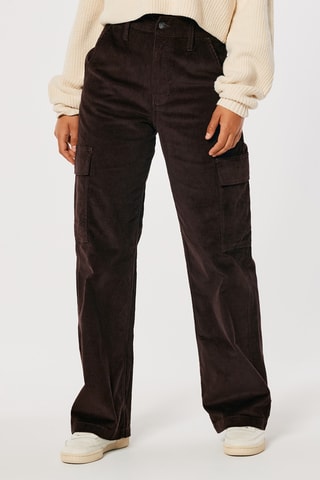 Pantalon cargo en velours - Marron foncé