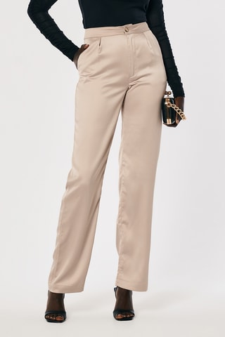 Pantalon taille haute - Taupe