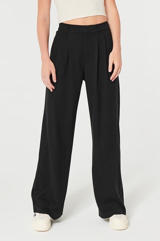 Pantalon wide-legs taille haute - Noir