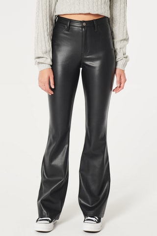 Pantalon flare taille haute - Noir