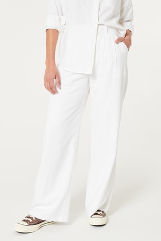 Pantalon wide legs en lin - Blanc