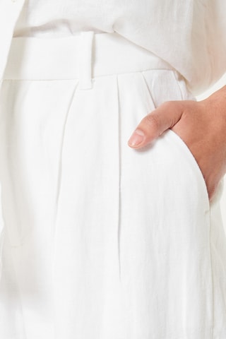 Pantalon wide legs en lin - Blanc