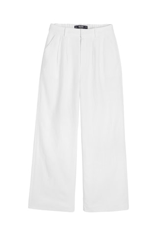 Pantalon wide legs en lin - Blanc