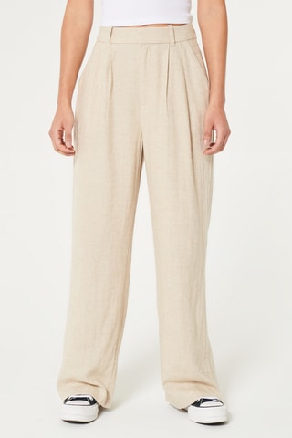 Pantalon wide legs en lin - Ecru