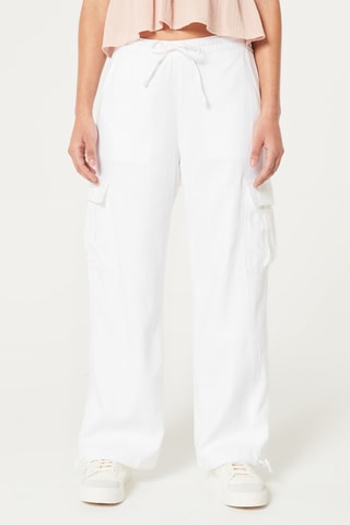 Pantalon cargo en lin - Blanc