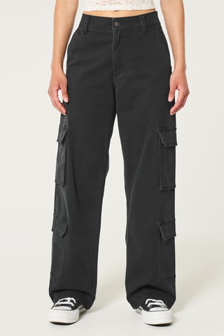 Pantalon cargo taille haute - Noir