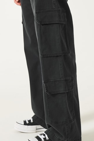 Pantalon cargo taille haute - Noir