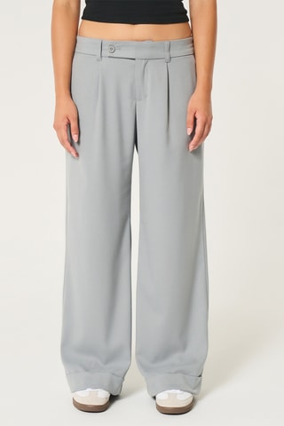Pantalon wide legs - Gris clair