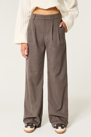 Pantalon wide legs taille haute - Marron chiné