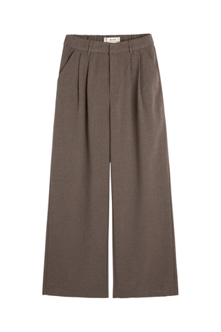 Pantalon wide legs taille haute - Marron chiné