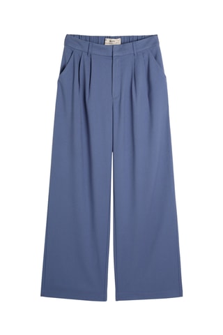Pantalon wide legs taille haute - Bleu cobalt