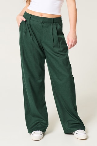 Pantalon wide legs taille haute - Vert foncé