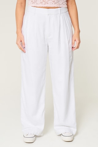 Pantalon wide legs en lin - Blanc