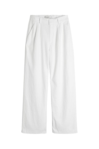 Pantalon wide legs en lin - Blanc
