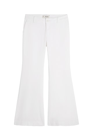 Pantalon flare en lin - Blanc