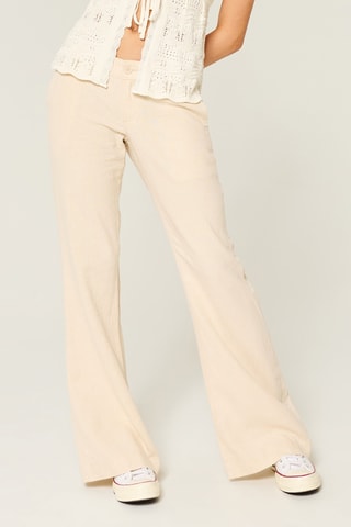 Pantalon flare en lin - Marron clair