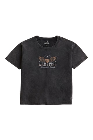 T-shirt cropped - Gris foncé