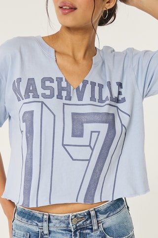 Crop top oversize - Bleu clair