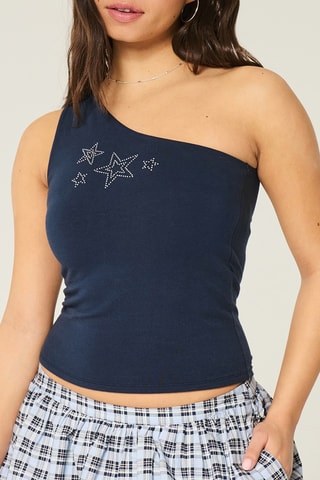 Top asymétrique - Bleu marine