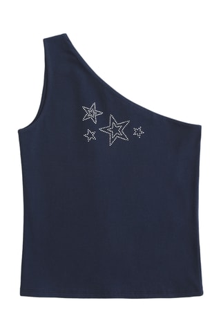 Top asymétrique - Bleu marine