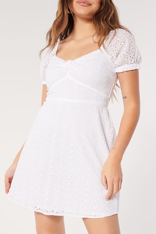 Robe patineuse en broderie anglaise - Blanc