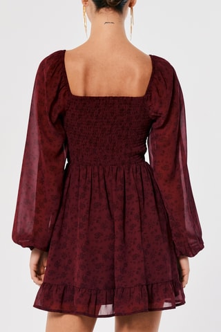 Vestido estilo patinadora - Bordô