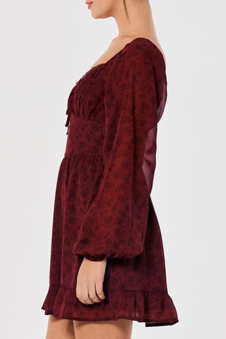 Vestido estilo patinadora - Bordô