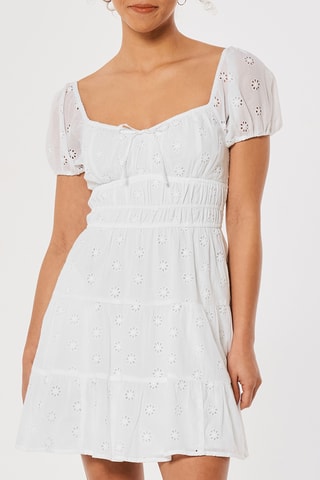 Robe patineuse en broderie anglaise - Blanc