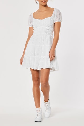 Robe patineuse en broderie anglaise - Blanc