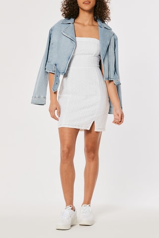 Robe bustier en broderie anglaise - Blanc
