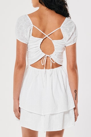 Robe patineuse en broderie anglaise - Blanc