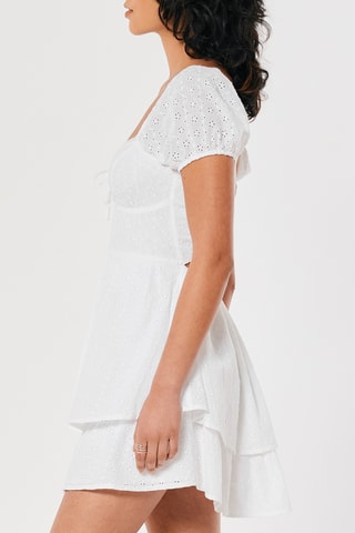 Robe patineuse en broderie anglaise - Blanc