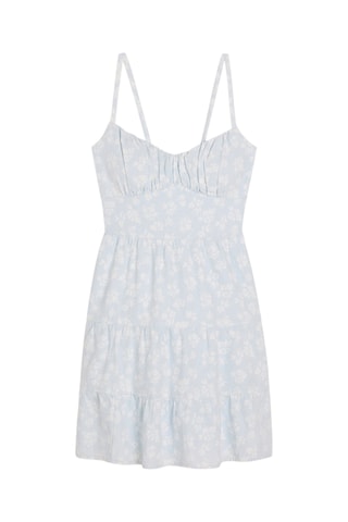 Robe patineuse en lin - bleu clair