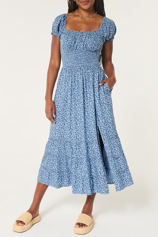 Robe midi - Bleu cobalt