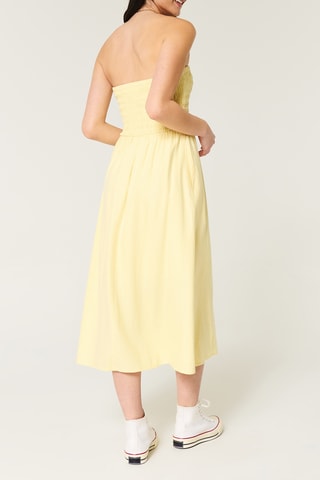 Robe midi en lin - Jaune