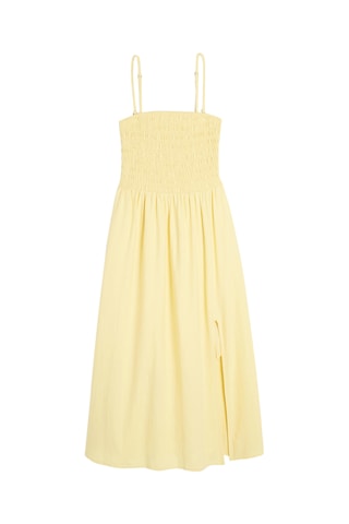 Robe midi en lin - Jaune