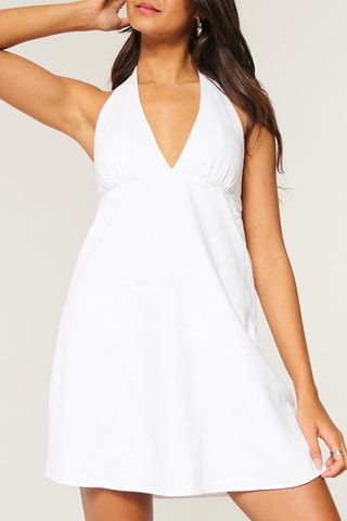 Robe droite en lin - Blanc