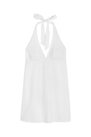 Robe droite en lin - Blanc