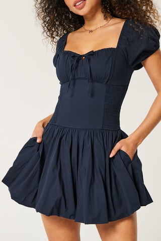 Vestido estilo patinadora - Azul-marinho