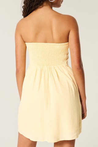 Robe patineuse en lin - Jaune