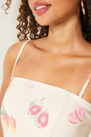 Robe droite en lin - Rose poudré