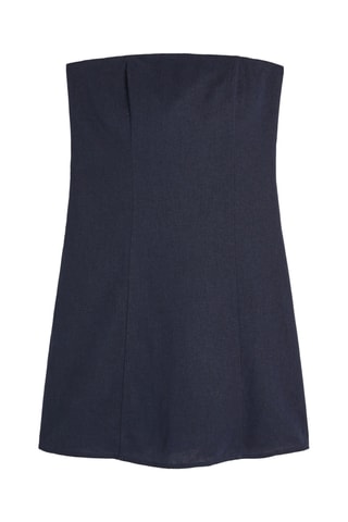 Robe patineuse en lin - Bleu marine