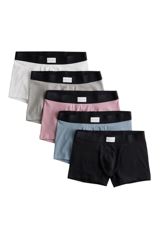 5 boxers - Blanc et gris clair