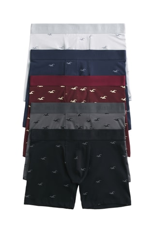 5 boxers - Gris clair et bleu marine