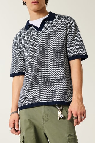 Polo boxy - Bleu marine