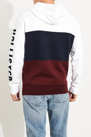 Sweat à capuche - Blanc et bleu marine